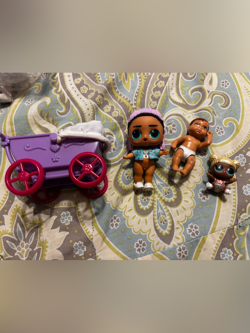 L.O.L. Surprise! Doll Trio with Purple Stroller and Pink Wheels